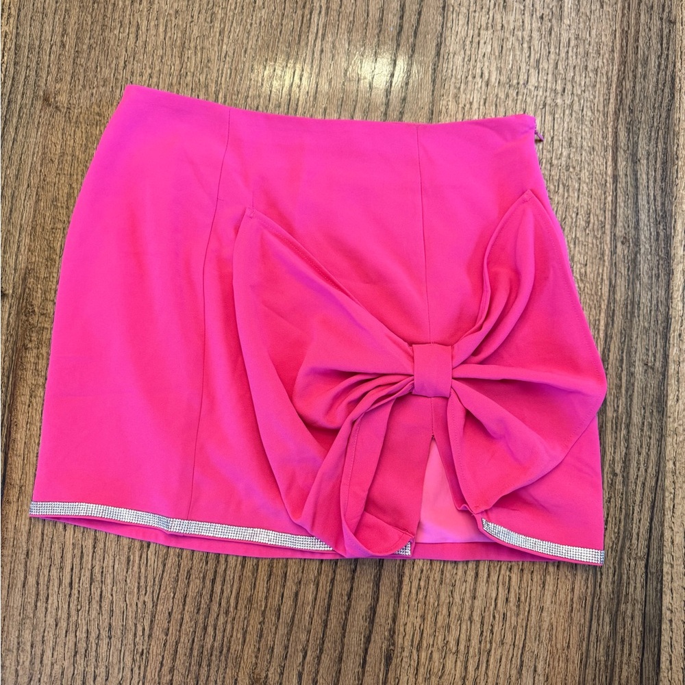Pink Bow Accent Skirt
